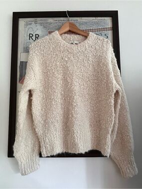 Banana Republic Oversized Boucle Alpaca Wool Cream Chunky Oversized Sweater